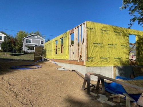 Exterior Wall Sheeted  House Wrap 1